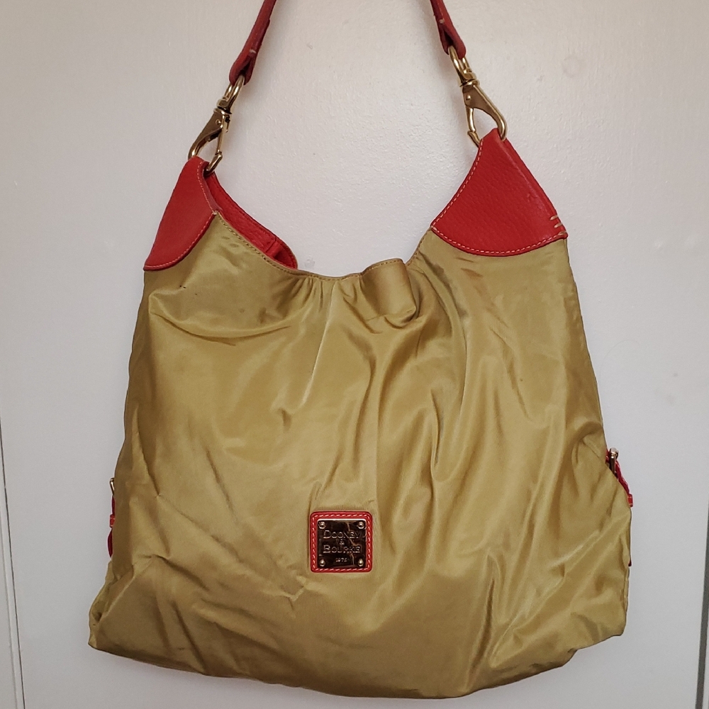 Dooney & Bourke Gold and Red Hobo Bag